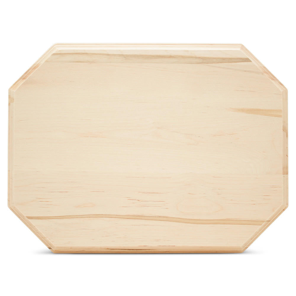 Rectangle Wood Plaque, Clipped Corners, 12”